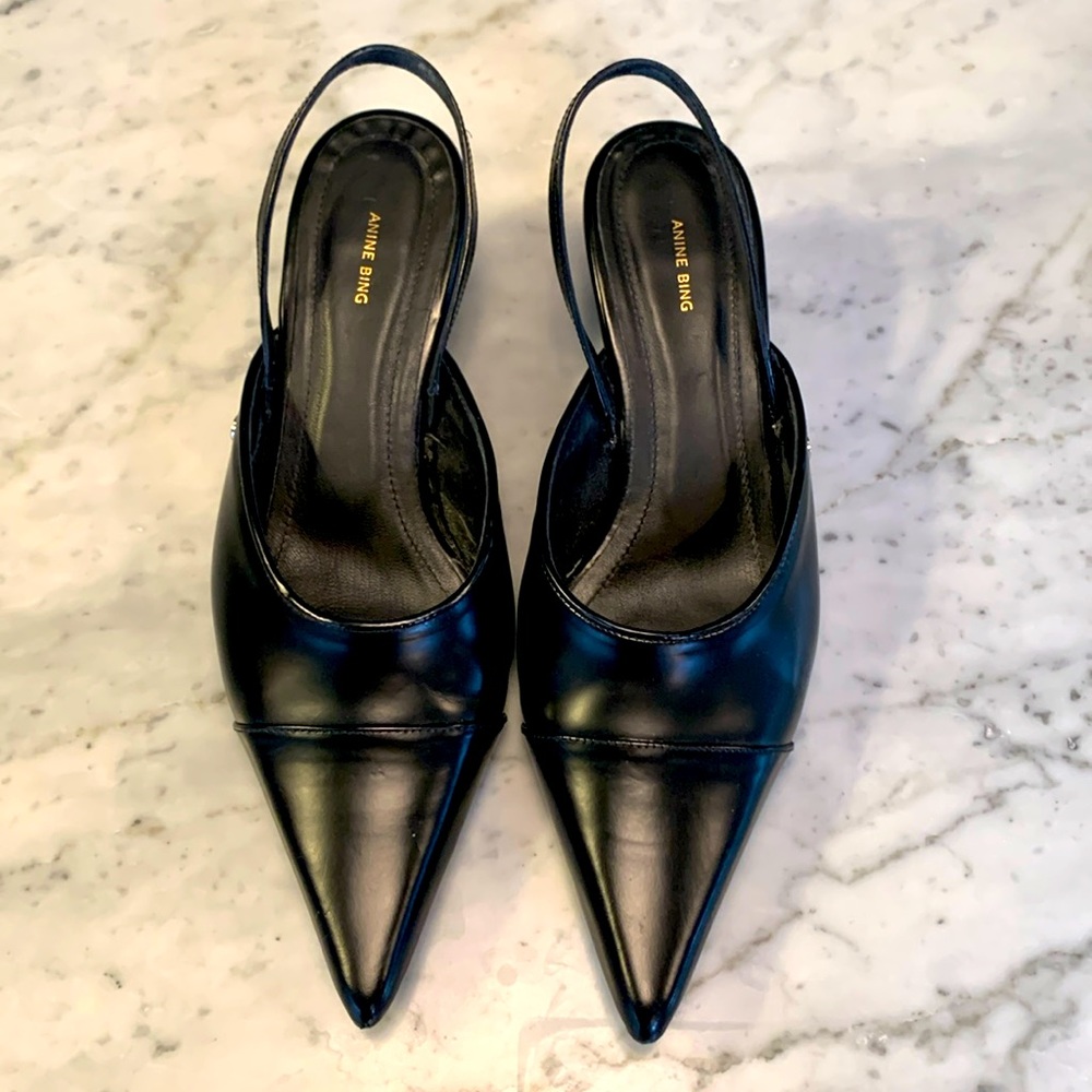 Anine Bing slingback kitten heels